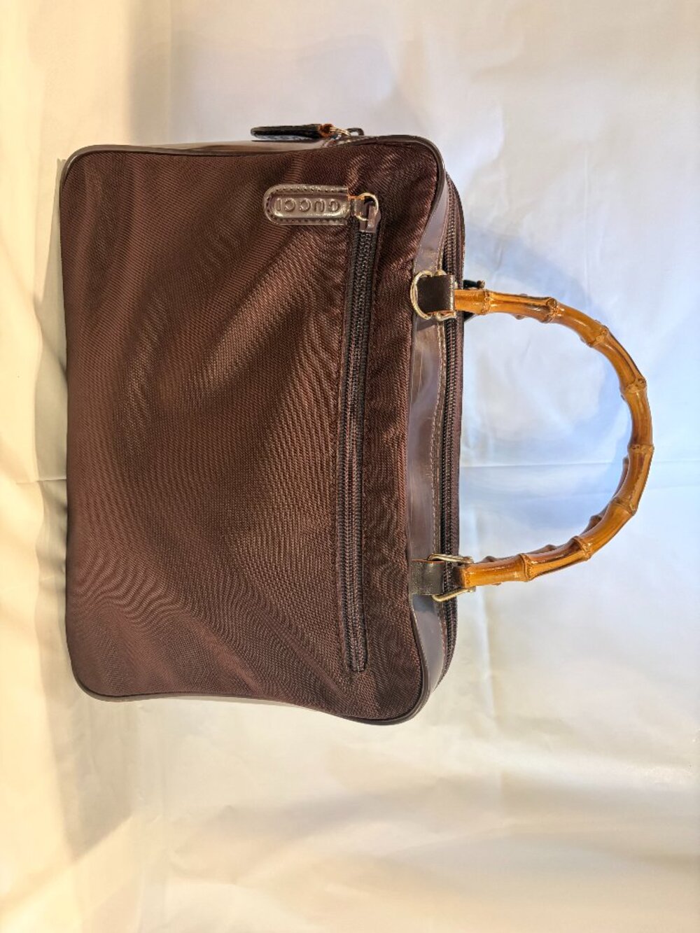 Gucci Classic Double Bamboo Handle Dark Purple Handbag - Picture 3 of 14